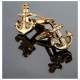Boutons de manchette ancre marine dor : illustration