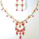 Parure Mariage Bijoux Ton Or Cristal Rouge 