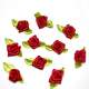 Mini Rose en Satin Bordeaux / vert (lot de 50) : illustration