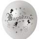 10 Ballons Blancs Bapteme Mtalliss 