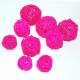 9 Boules Rotin  3-4-5 cm Assorties Fuchsia : illustration