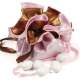 sachet  drages bonbonniere dragees rose et cafe ... : illustration