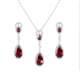 Parure Bijoux Mariage Ton Argent Zirconium Rouge Siam : illustration