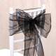 Noeud de Chaise Mariage Organza Noir  : illustration