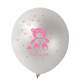 Ballons Bapteme mtal Blanc Ourson Rose C'est une ... : illustration