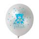 Ballons Bapteme mtal Blanc Ourson Bleu C'est un Garon ... : illustration