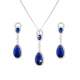 Parure Mariage Bijoux Argent Cristal Bleu Royal : illustration