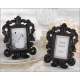 Cadre photo baroque noir mariage marque place porte ... : illustration