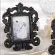 Cadre photo baroque noir mariage marque place porte ... : illustration