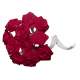 24 Mini Roses Ourles en Satin Bordeaux sur Tige  : illustration