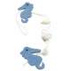Guirlande mer Hippocampes turquoise et Coquillages : illustration