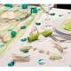 Guirlande mer Hippocampes turquoise et Coquillages : illustration