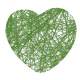 24 coeurs en abaca vert émeraude : illustration