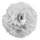 6 boules pompons fleurs de papier de soie 19 cm blanches  : illustration