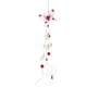 Guirlande suspension papillon fleurs et perles bordeaux : illustration