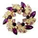 Broche Bijoux Mariage Rosace florale Cristal Pourpre : illustration