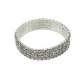 Bracelet Extensible Argent 3 Rangs Strass Clair  : illustration