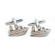 Boutons de Manchette Bateau Ton Argent : illustration