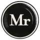 Assiettes noires en carton Mr (Monsieur) : illustration
