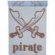 Chemin de table Pirate bleu pastel : illustration