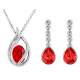 Parure de mariage cristal rouge ton argent : illustration