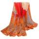 Foulard charpe tole dgrad rouge / orange / noir : illustration