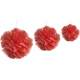3 Boules pompons fleurs papier de soie assorties rouge ... : illustration