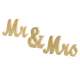 Centre de table Mr & Mrs en lettres dorées  : illustration
