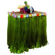 Jupe de table verte avec fleurs tropicales