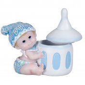 Sujet Figurine Baptême Bébé Garçon Biberon 