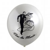  10 Ballons Mariage " Vive Les Mariés " Blanc 