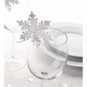 Marque place flocon de neige argent ( lot de 10 )