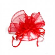 Sachet bourses à dragées rouge en organza (lot de 10)