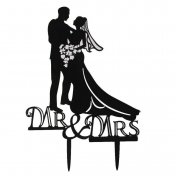 Figurine mariage silhouette Thème Mr & Mrs - coloris noir