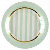  10 Assiettes Carton Baby Shower Vert Menthe