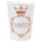 Gobelets Princesse en carton métallisé or (lot de 10)