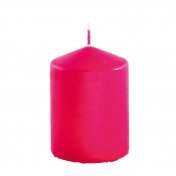 Bougie décorative cylindrique fuchsia 10cm