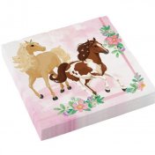 20 Serviettes jetables avec imprimé cheval équitation 33 cm
