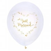 Ballons en latex blanc just married or 23 cm - Lot de 8