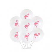 5 ballons gonflables flamant rose - fuchsia et blanc