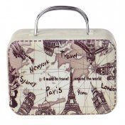 5 Boîtes dragées mini valises en métal Travel