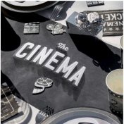 Chemin de table noir 5 m - The Cinéma