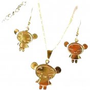 Bijoux parure enfant plaqué or - Pucca
