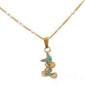 Pendentif plaqué or et email : Lapin Bug Bunny