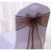 2 Nuds de chaise en organza chocolat fonçé