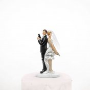 Figurine de mariage agent secret pour gâteau