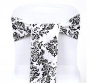 Noeud de chaise mariage baroque noir et blanc x 10
