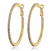 Boucles d'oreilles Créoles Rhodié Or Jaune 