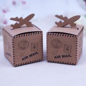 Boîte à dragées avion air mail thème voyage ( lot de 10 )