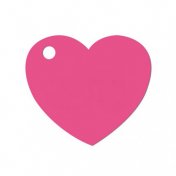 50 Etiquettes marque-places coeur fuchsia